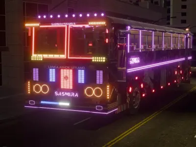 Ashok Leyland Viking Bus 3D model with interior  3D model