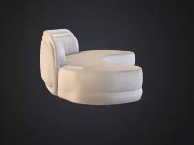 Curved Elegance Sofa Low-poly 3D model