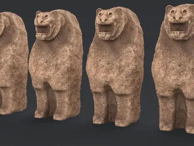 Hittite Lion Statue Low-poly 3D model
