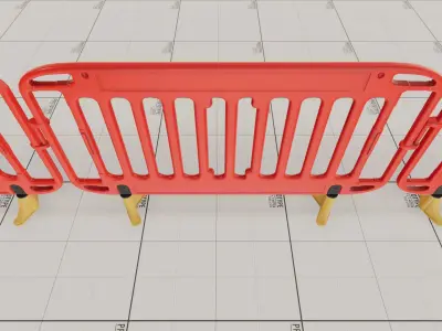 Pedestrian Barrier Low-poly 3D model