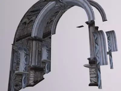 Stairs Museum Corridor Low-poly 3D model