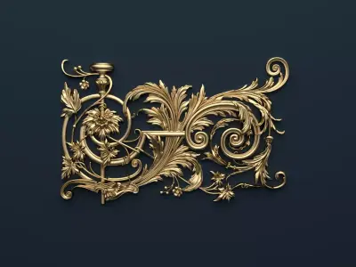 Classic decor ornament v-3D model05 3D model