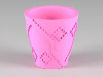 miniature flower pot 08 3D print model