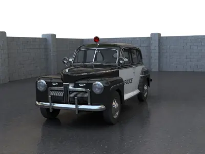 Police Classic Car 3D model