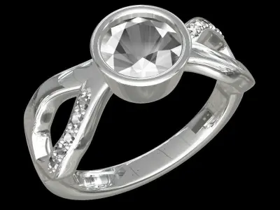 RIngs engagement ring with diamonds Free 3D print model