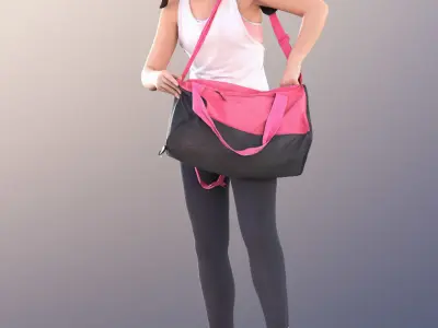 Estelle 11079 - Athletic Woman Searching In Her Bag Low-poly 3D model