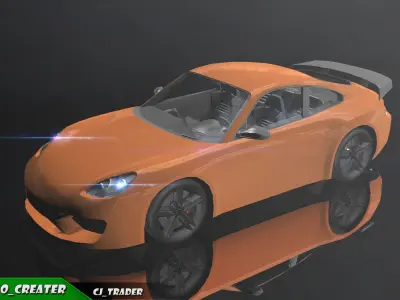 Low-Poly Car Racing  Concept 3D Model Low-poly 3D model