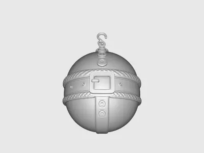 Santa Suit Christmas Ornament Holiday Decoration Santa Belt 3D print model