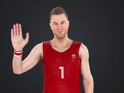 Basketball players 3D model