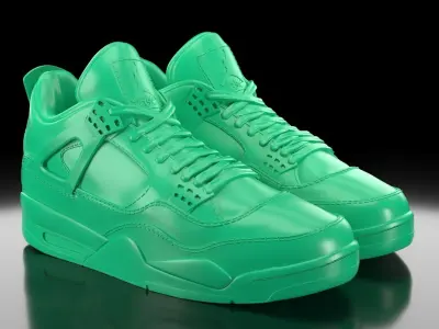 Air Jordan 4 with flat sole bottom 3D print model