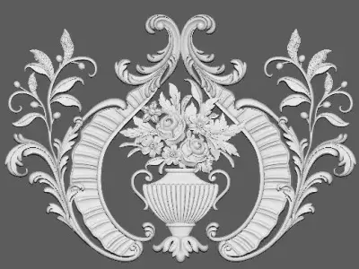 Central decor ornament for furniture 3D model 939