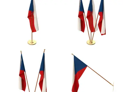 Czech Republic Flag Pack 3D model