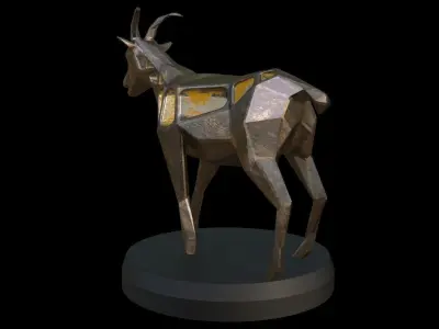 Steampunk Goat Pose Low-poly 3D model