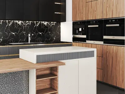 luxury kitchen 01 3D model