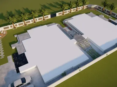 Garden design 3d model of luxury villa 3D model