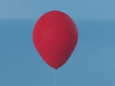 Red Balloon Low-poly 3D model