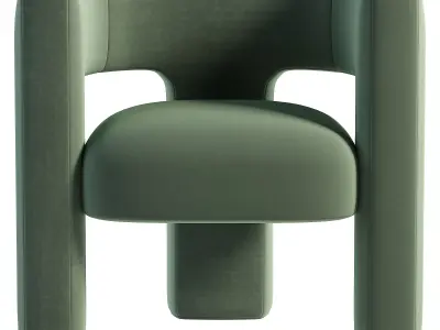 Armchair person chair Low-poly 3D model