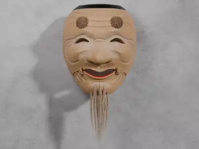 Okina Noh Mask Japanese theater 3D model 3D model