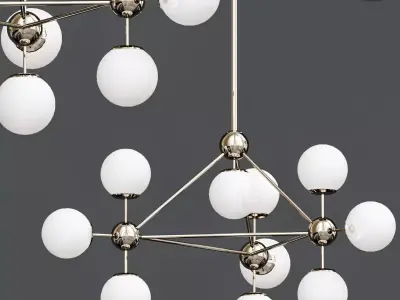 Modo Chandelier White Glass 3D model