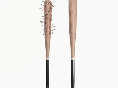 Baseball Bats 2 PCS Low-poly 3D model