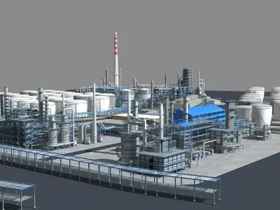 Refinery oil Low-poly 3D model