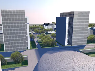 Office Building Industrial Park 3D model by nptanying