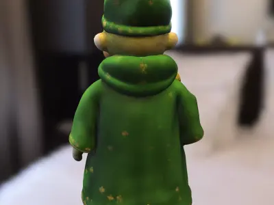 Lucky Clover Bearded Low-poly 3D model