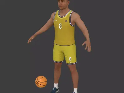 Basketball Player -- 3 Skin Textures Low-poly 3D model