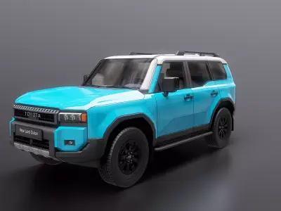 Toyota Land Cruiser 250 and Camping Caravan 3D model