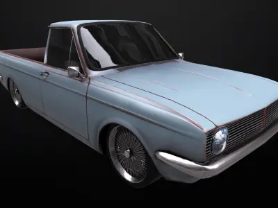 Vanet Peykan - Rusty Classic Car  Low-poly 3D model