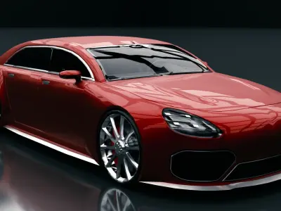 Generic Mid Size 4 Door Sedan Low-poly 3D model