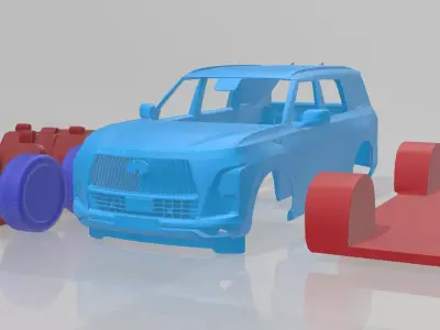 Infiniti QX80 2025 - Separate Parts STL Model 3D print model