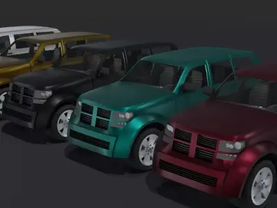 Generic Off-Road Car With Interior Lowpoly 3D Model Low-poly 3D model