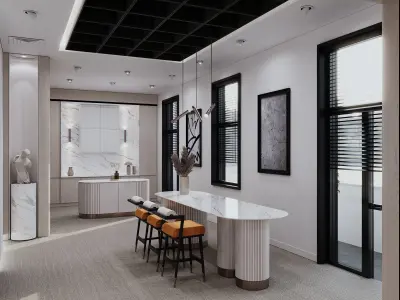 Office interior design 3D model 3D model purchase
