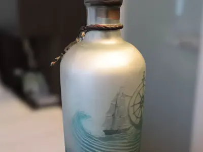 Vintage Nautical Bottle Low-poly 3D model
