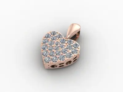 Heart Diamond Pendant Trai Tim 3D print model