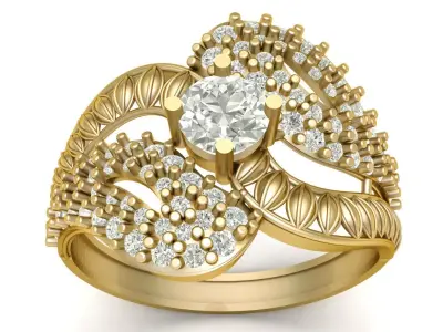 LUXURY ENGAGMENT DIMOND RING 3D PRINTABLE MODEL 3D print model