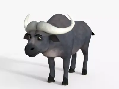 Cartoon Buffalo Rigged 3D model