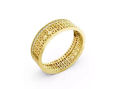 Luxury Pattern Band Ring CAD Design 3DM Files 3D print model