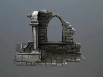 Ruin Gate Low-poly 3D model
