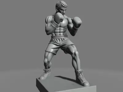 Boxer in Fighting Stance 3D print model