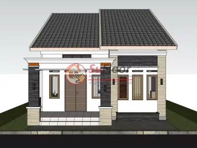 House 7x17m code 614 - Sketchup 3D model 3D model 3D model