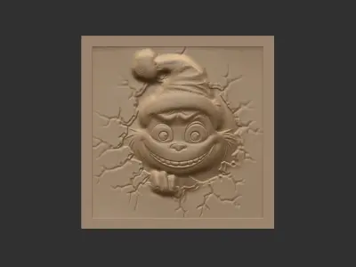 christmas grinch frame  3D print model