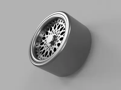 Wheel BBS 17 inch - miniature scale 1-64 Hotweels Greenlight 3D print model