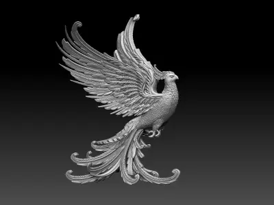 phoenix sculpture of 3D print model