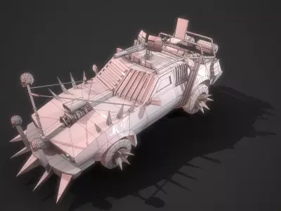 Apocalyptic Car Modular Pack Low-poly 3D model