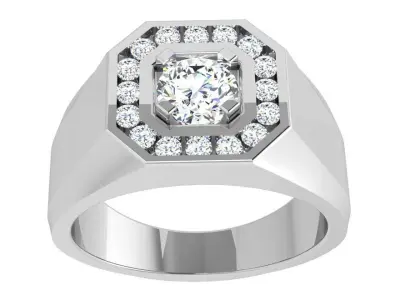 Octagonal Halo Ring 3883 3D print model