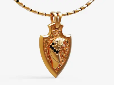 fashion Tiger Pendant Silver Gold  Print 3D print model