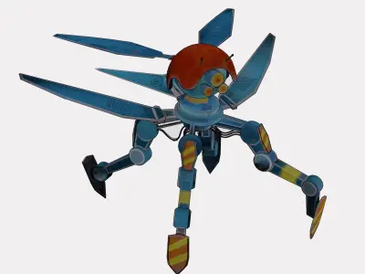 Construction Robot Worker Free low-poly 3D model