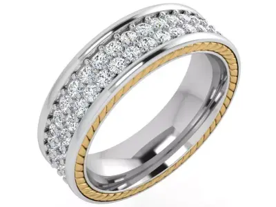 Diamond Wedding Band 4406 3D print model
